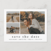 3 モダンミニマル写真の保存日付 案内ポストカード (正面)