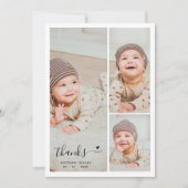 3 モダン写真コラージュ誕生感謝してい予定 サンキューカード (正面)