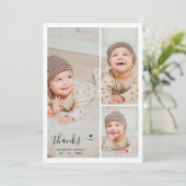 3 モダン写真コラージュ誕生感謝してい予定 サンキューカード (スタンド正面)