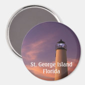 3"ラウンドマグネット – ライトハウス（紫トワイライト） マグネット (正面/裏面)