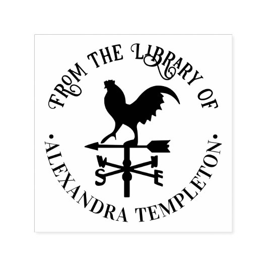 #3 ラウンドライブラリー本名の素朴な風見鶏 セルフインキングスタンプ (デザイン)