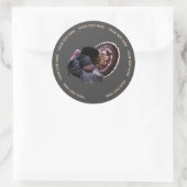 3"ラウンドワイルドターキステッカー ラウンドシール (バッグ)