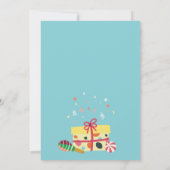 3-リングや輪サーカス動物キッズ第3誕生日招待状 招待状 (裏面)