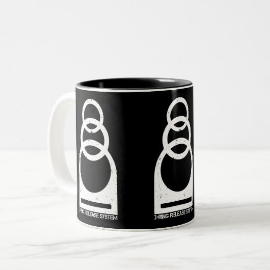 3-リングや輪リリース動揺して方式 ツートーンマグカップ (正面左)