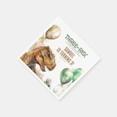 3-レックス – タイロナサウルス恐竜の誕生日パーティー スタンダードカクテルナプキン (角)