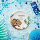 3-レックス – タイロナサウルス恐竜の誕生日パーティー ペーパープレート (パーティー)