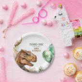 3-レックス – タイロナサウルス恐竜の誕生日パーティー ペーパープレート (パーティー)