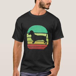 3 レトロ ヴィンテージ サンセット ドクシー ダックスフンド 犬 ブリード S Tシャツ
