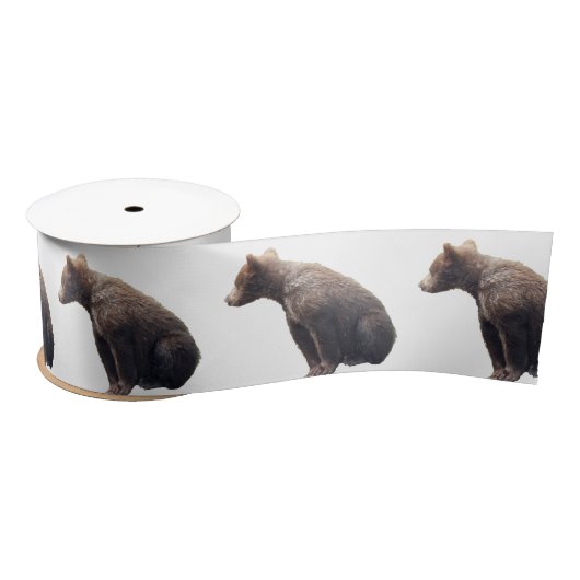 3"ワイドサテンリボン、2ヤードスプール（ベアキュブ付） サテンリボン (リール)