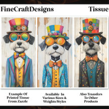 3 予測できな Steampunk Schnauzer Dogs DDE5 Decopage