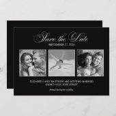 3-写真テンプレート結婚式の日付を保存 招待状 (正面/裏面)