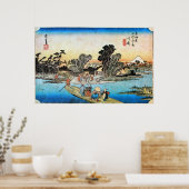 3.川崎宿,広重川崎宿，広重，浮世絵 ポスター (キッチン)