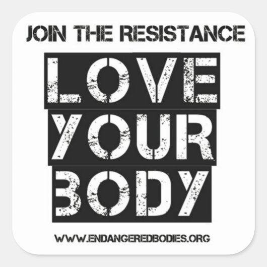 3"愛する体シール スクエアシール (正面)