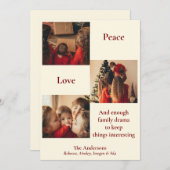 3 枚の写真のホリデー カード (正面/裏面)