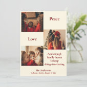 3 枚の写真のホリデー カード (スタンド正面)