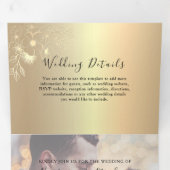 3 枚の写真を 1 つに ゴールドフォト ウェディング トライアングル 招待状 (内部最初)