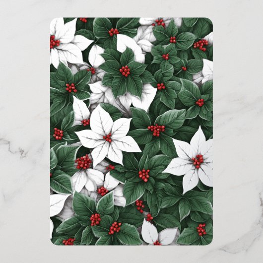 3 枚の写真 植物の優雅さ 魅惑のウィンター ガーデン 箔シーズンカード (正面)