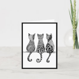 3.枝に3匹の猫がいる カード