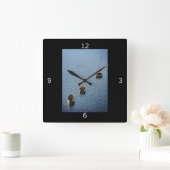 3.水の上のボート スクエア壁時計 (ホーム)