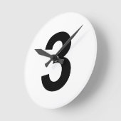 3 – 番号3 ラウンド壁時計 (傾斜)