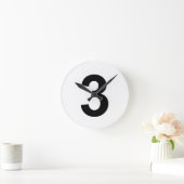 3 – 番号3 ラウンド壁時計 (ホーム)