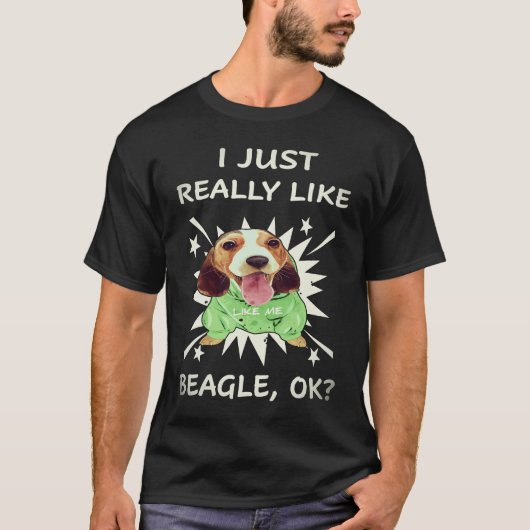 3 私はビーグルが本当に好き Tシャツ (正面)