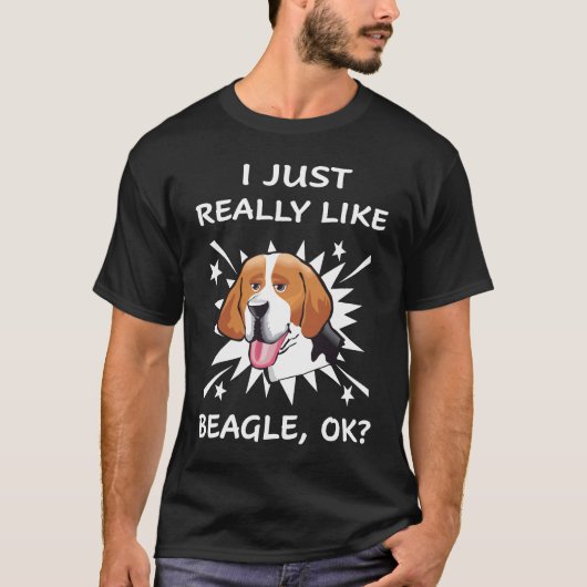 3 私はビーグルが本当に好き Tシャツ (正面)