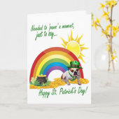 3. 素晴らしいブルドッグのセントパトリックの日カード カード (黄色い花)