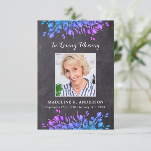 3.素朴5 x 5記念写真葬式祈りの言葉カード サンキューカード (スタンド正面)