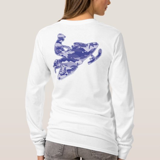 3-迷彩柄 – 青 – そり Tシャツ (裏面)