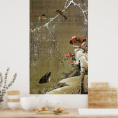 3.雪中鴛鴦図・若冲まんだらんどく雪の中、若冲 ポスター (キッチン)
