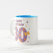 3-0が来た!30歳の誕生日おめでとう。 ツートーンマグカップ (正面左)