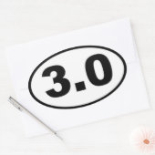 3.0マイル楕円ステッカー 楕円形シール (封筒)