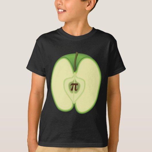 3.14アップルパイのπパンピューン面白い数学ジョーク tシャツ (正面)