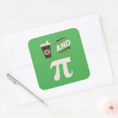 3.14コーヒーとパイのパイのパイ数学のおもしろいジョーク スクエアシール (封筒)