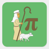 3.14シェパードのパイPiプリン数学おもしろいのジョーク スクエアシール (正面)