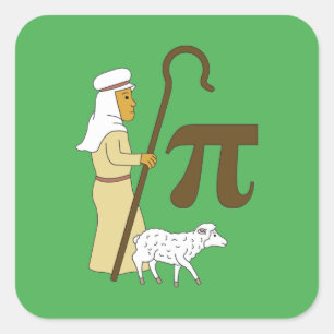 3.14シェパードのパイPiプリン数学おもしろいのジョーク スクエアシール
