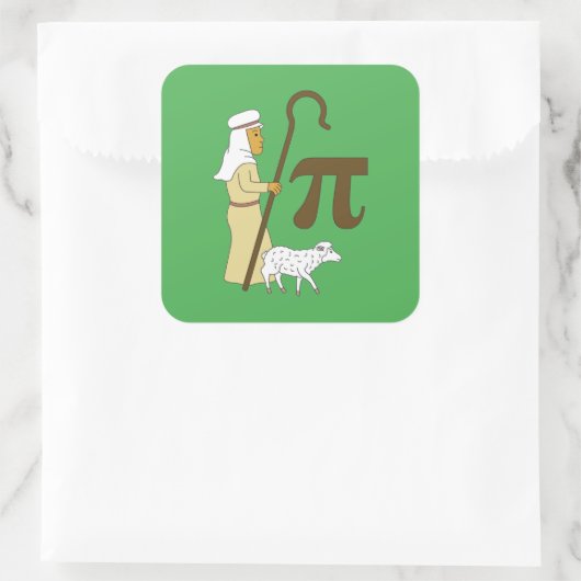 3.14シェパードのパイPiプリン数学おもしろいのジョーク スクエアシール (バッグ)