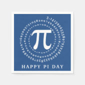 3.14スパイラル番号青幸せパイ日 スタンダードカクテルナプキン (正面)