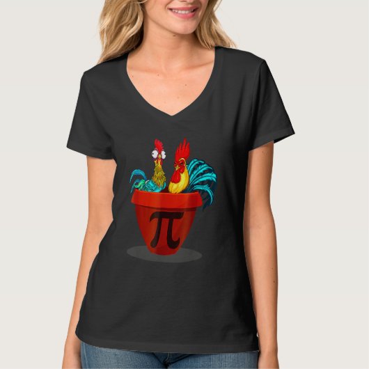 3 14チキンおもしろいポットパイ日パイ数学の恋人ギーク Tシャツ (正面)