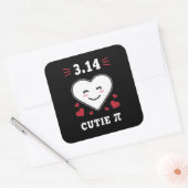 3.14ハートかわいこちゃんパイスおもしろいマス・ジョーク スクエアシール (封筒)