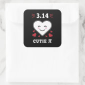 3.14ハートかわいこちゃんパイスおもしろいマス・ジョーク スクエアシール (バッグ)