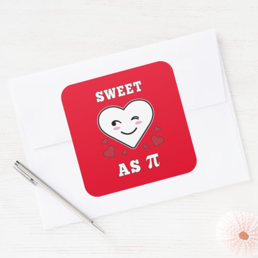 3.14ハート甘いPi数学おもしろいのジョーク スクエアシール (封筒)