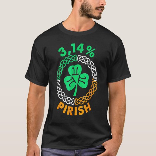 3.14パイリッおもしろいシュSt patricks day算数パイ日 Tシャツ (正面)