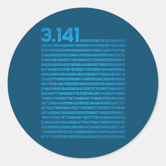 3 14パイ日マス物理不合数 ラウンドシール (正面)