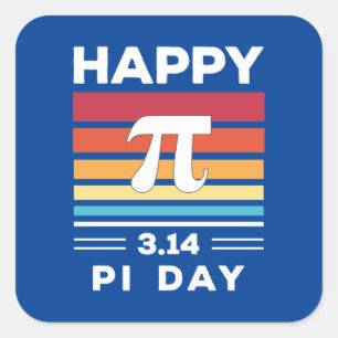3.14ヴィンテージサンセットハッピー日 スクエアシール