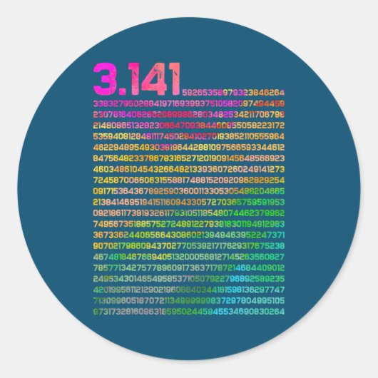 3 14数値物理学先生不合理な数値3 14 ラウンドシール (正面)