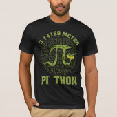 3.14159メートルPi-Thon Pythonスネークパイ日デザイン Tシャツ (正面)