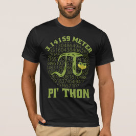 3.14159メートルPi-Thon Pythonスネークパイ日デザイン Tシャツ