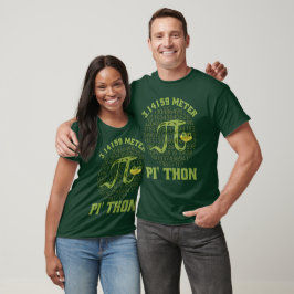 3.14159メートルPi-Thon Pythonスネークパイ日デザイン Tシャツ